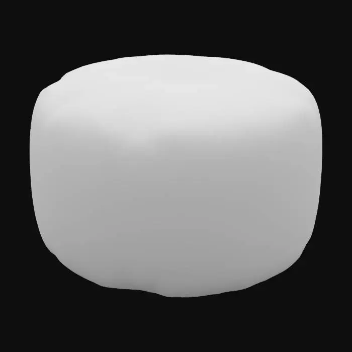 3D model for ultra detailed and realistic cylindrical pouf with a patchwork design, featuring geometric patterns in brown and beige tones, and a slightly textured surface that resembles leather, 4k