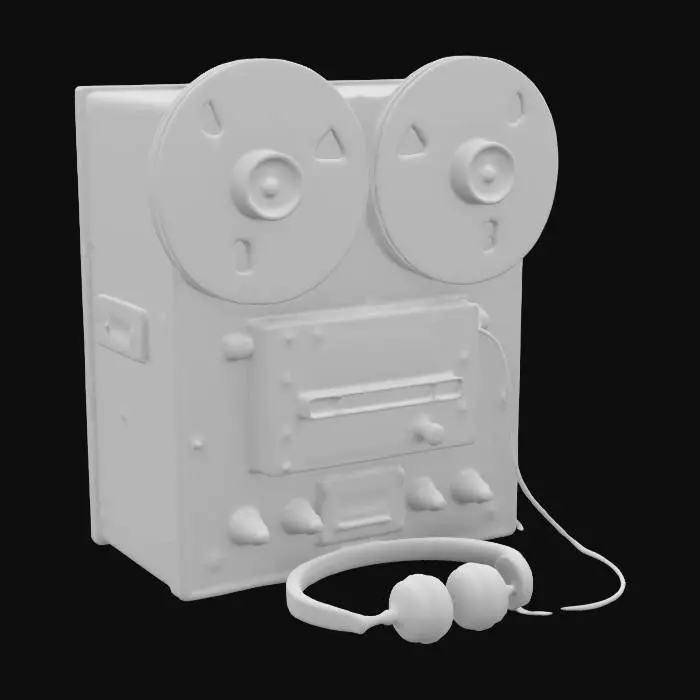3D model for Vintage Tape Recorder