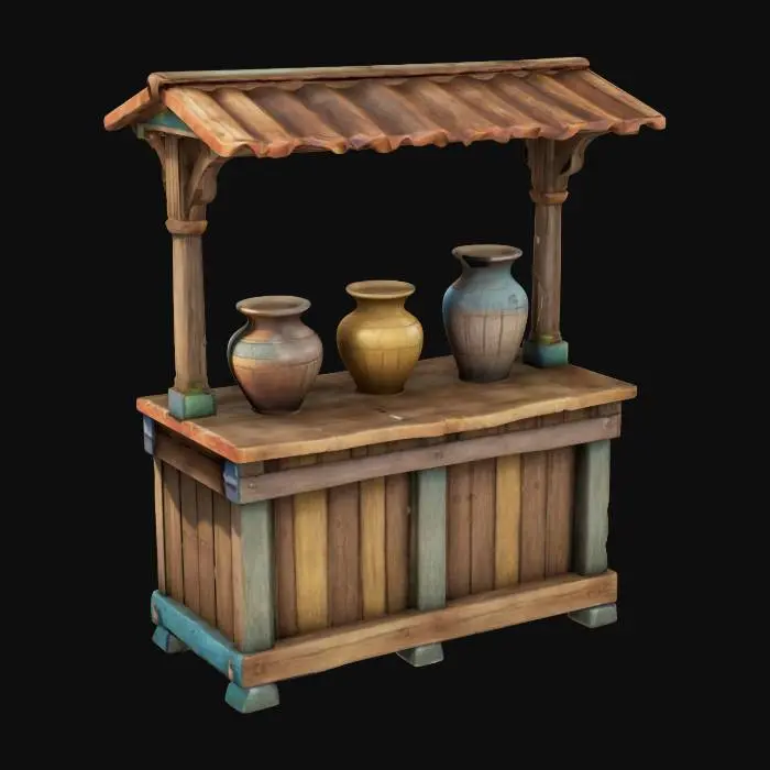 3D model for Medieval Market Stand