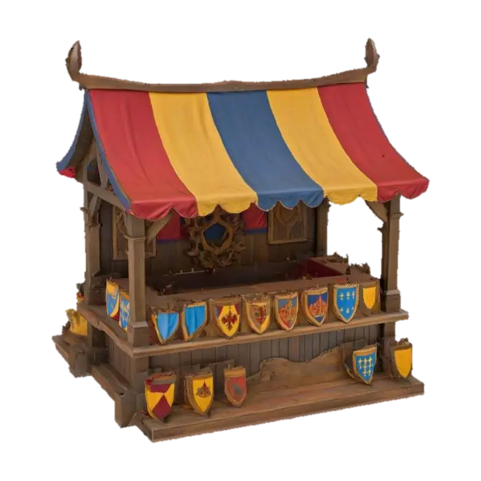 โมเดล 3D ของ Medieval Market Stall - Display สร้างโดย AI