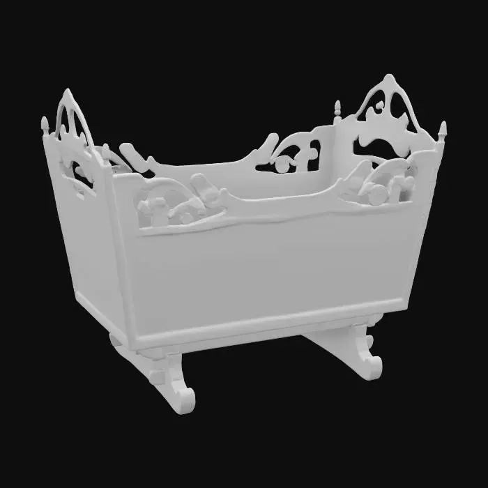 3D model for Decorative Wooden Cradle