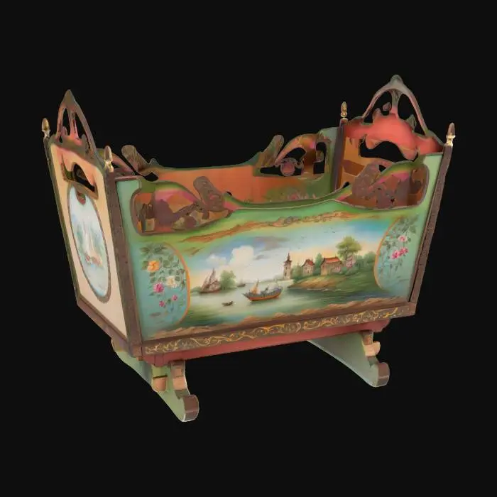 3D model for Decorative Wooden Cradle