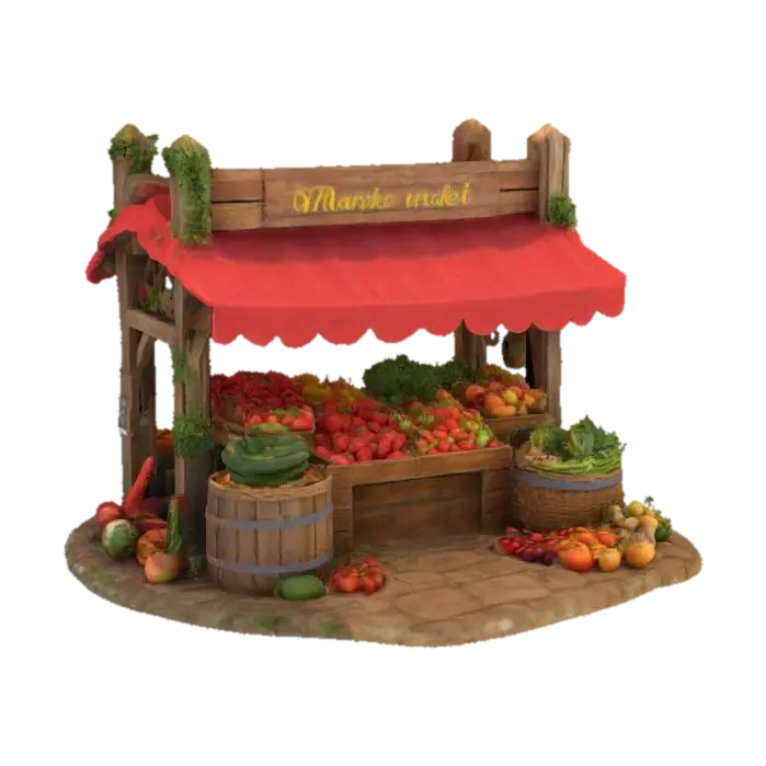 Mô hình 3D Harvest Haven - Town, được tạo bằng AI