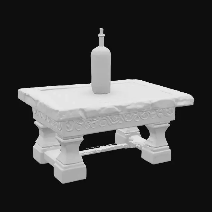 3D model for medieval table with bottle