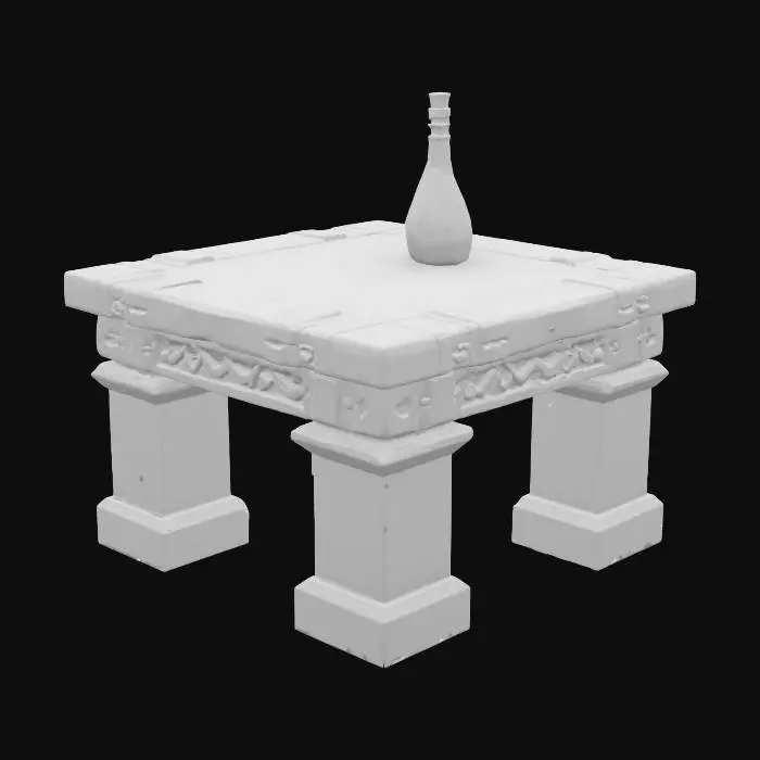 3D model for medieval table with bottle