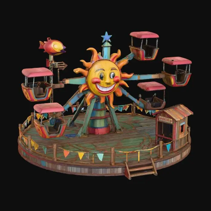 3D model for Sun Wheel Carnival Ride