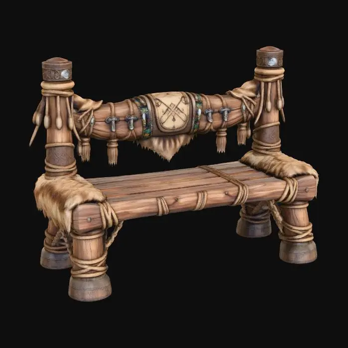 3D model for Nordic Throne Bench