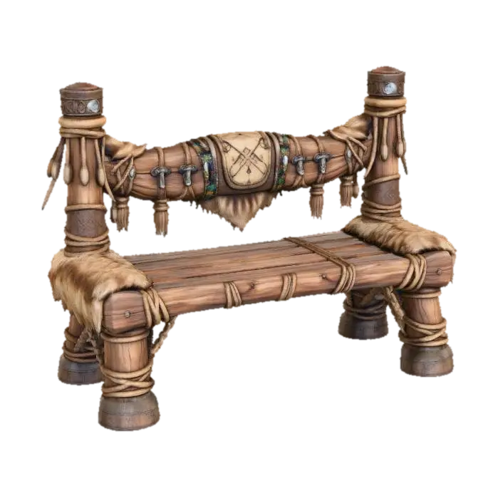 Nordic Throne Bench 的 AI 生成 3D 模型