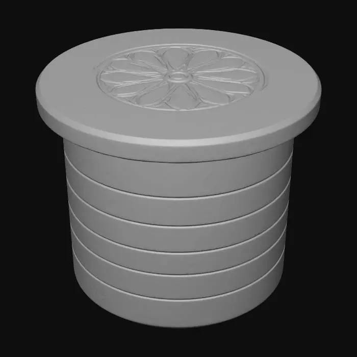 3D model for Floral Drum Stool