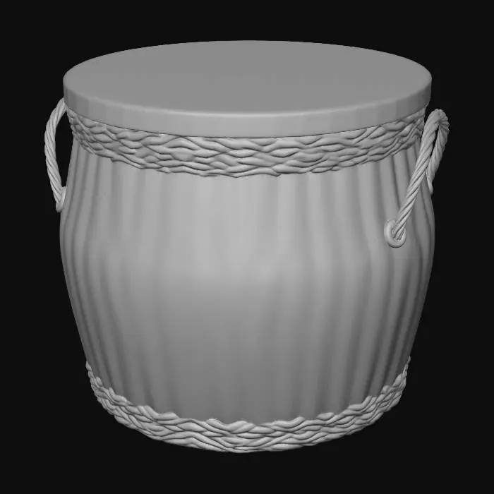 3D model for Lidded Round Wicker Basket