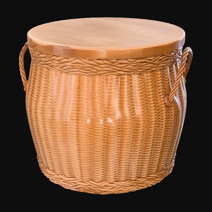3D model for Lidded Round Wicker Basket