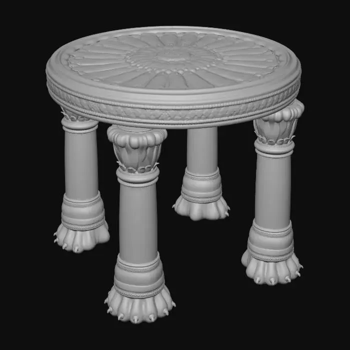 3D model for Gilded Flower Pedestal Stool