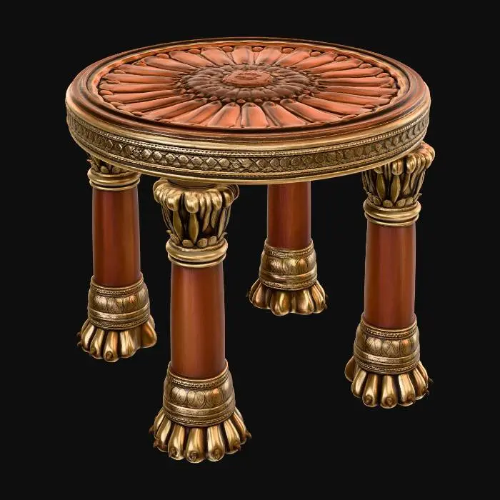 3D model for Gilded Flower Pedestal Stool