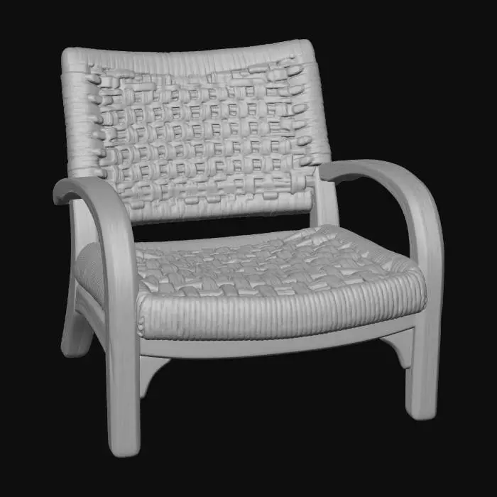 3D model for Rope-Woven Wooden Armchair