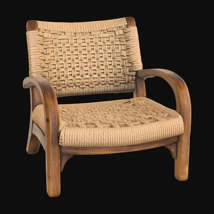 3D model for Rope-Woven Wooden Armchair