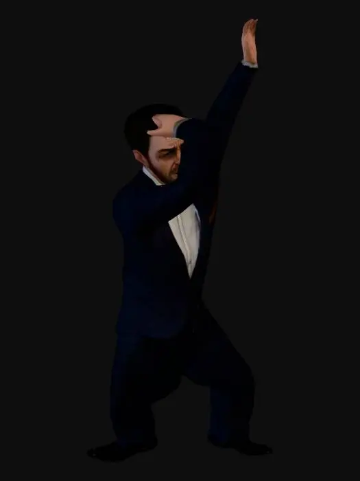 3D model for Dapper Gentleman in Red Bow Tie