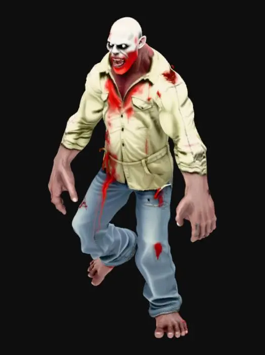 3D model for give me a large humanoid zombie, very big and bulky