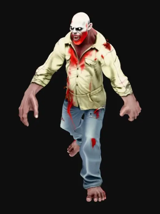3D model for give me a large humanoid zombie, very big and bulky