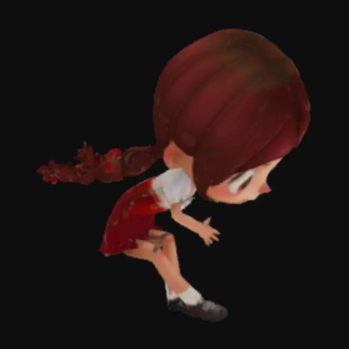 3D model for Pig tails girl