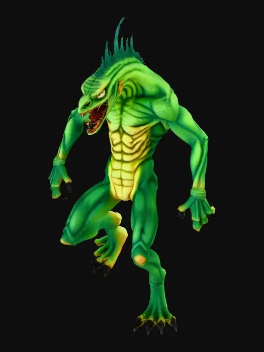 3D model for a scary monster black with gray colours