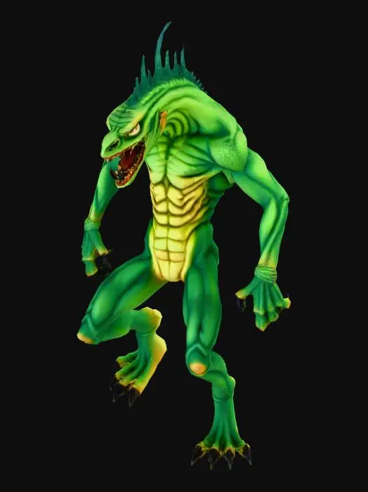 3D model for a scary monster black with gray colours