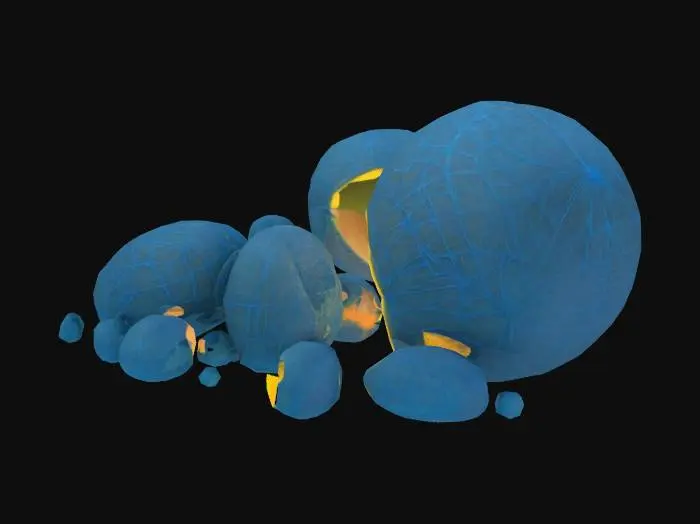 3D model for A giant monstrous spider eggs, covered in magical blue spider webs, pdotecting it