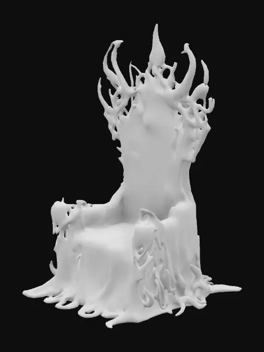 3D model for A giant spider throne, designed by DROW dedicated to Lolth.  The throne is covered in magical spider webs, and tiny spiders covering it.