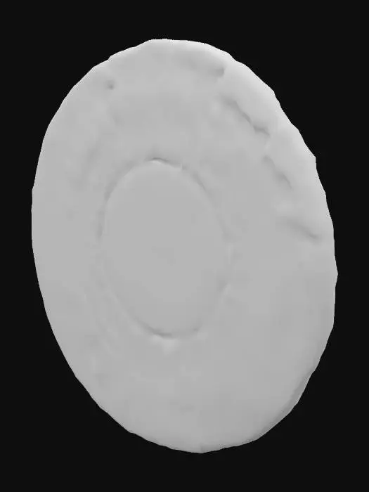 3D model for Design a giant stone Plate, fused with organic and mechanical elements. Include glowing black, red, and silver energy veins, pulsating lights. Add intricate carvings and textures seamlessly all in the shapes of cob webs in it