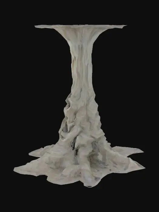 3D model for giant stalagmite, with a stairwell spiraling downward