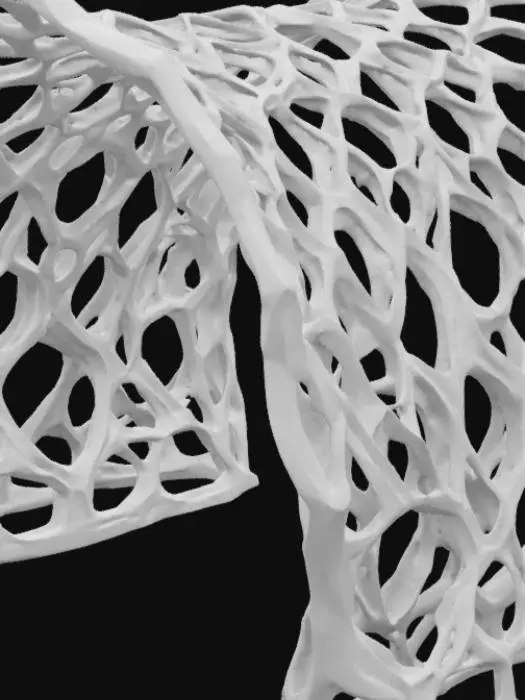 3D model for Subject: Parametric Voronoi lattice arch

Style: Futuristic organic parametric design

Material: purple, red, and blue shades of ceramic structure with integrated LED modules

Details:

A single sweeping arch formed by interlocking Voronoi cells of varying sizes with spiders and jagged sharp details

Subtle beveled edges on each cell for a refined, high-poly look

Warm red LED backlighting embedded within select cells for depth

Smooth transitions between cells, emphasizing structural flow
, #arch#PBR Ceramic: Fine-grain matte ceramic with slight subsurface scatter

Emissive LEDs: Warm white glow with adjustable intensity and soft falloff

Surface Imperfections: Very light micro-roughness and faint dust accumulation in cell crevices