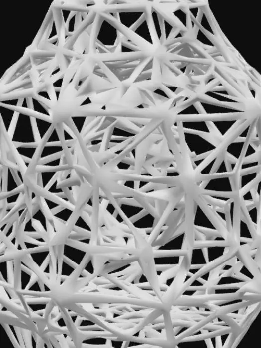 3D model for Subject: Parametric Voronoi lattice platforms made of crystals in the shape of an obtuse triangle

Style: Futuristic organic parametric design

Material: purple, red, and blue shades of crystal structure with integrated LED modules

Details:

A single sweeping arch formed by interlocking Voronoi cells of varying sizes with spiders and jagged sharp details

Subtle beveled edges on each cell for a refined, high-poly look

Warm red LED backlighting embedded within select cells for depth

Smooth transitions between cells, emphasizing structural flow
, #arch#PBR crystal: Fine-grain matte ceramic with slight subsurface scatter

Emissive LEDs: Warm white glow with adjustable intensity and soft falloff

Surface Imperfections: Very light micro-roughness and faint dust accumulation in cell crevices