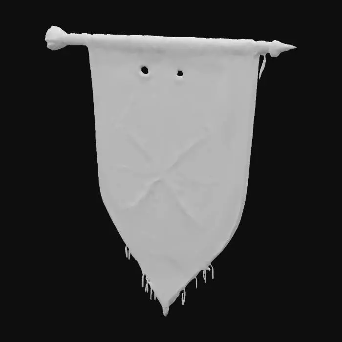 3D model for A DROW elf Medieval sign banner, detailed slightly with magical spiderweb runes