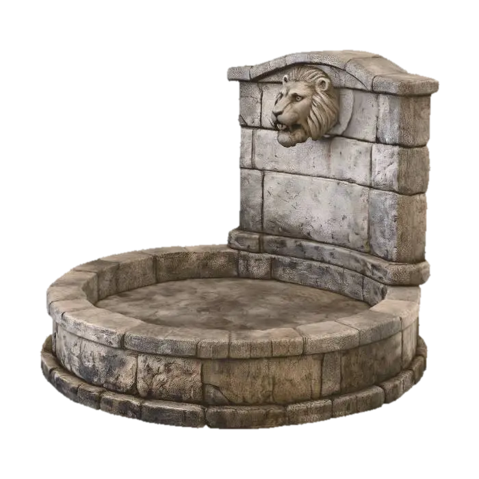 Lion Head Fountain - Statue 的 AI 生成 3D 模型
