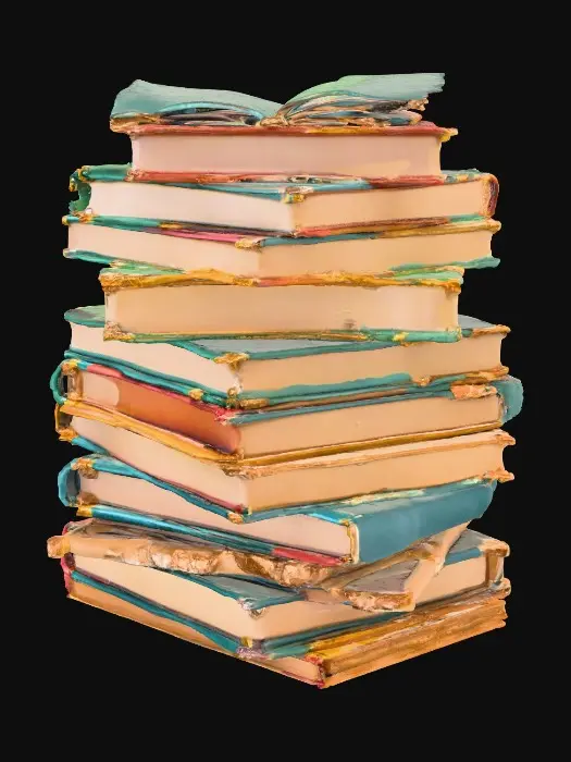 3D model for Piles of books