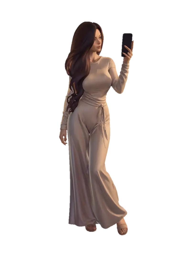 Golden Hour Selfie in Beige - Goldenhour 3D model, vytvořený pomocí AI