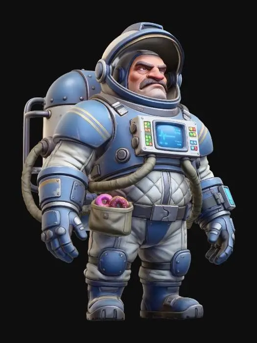 3D model for Captain Mustache in the Exo-Suit