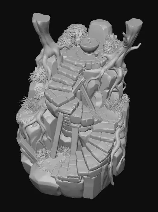 3D model for Cliffside Staircase to the Fountain