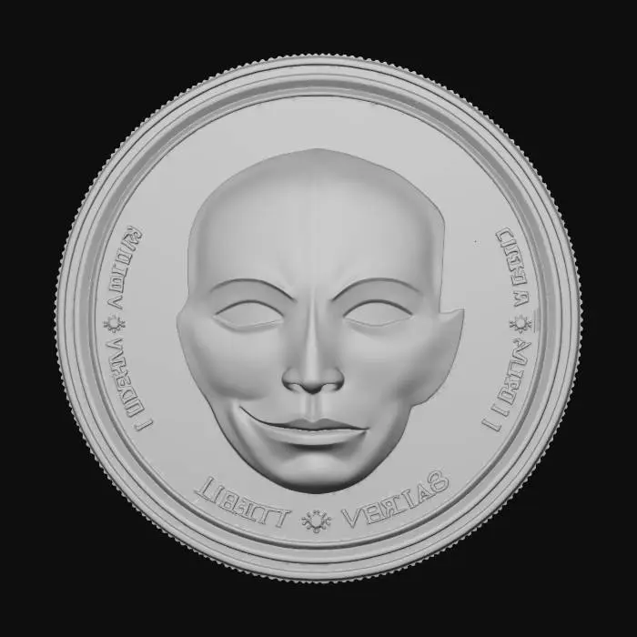 3D model for Liberty Veritas Split-Face Coin