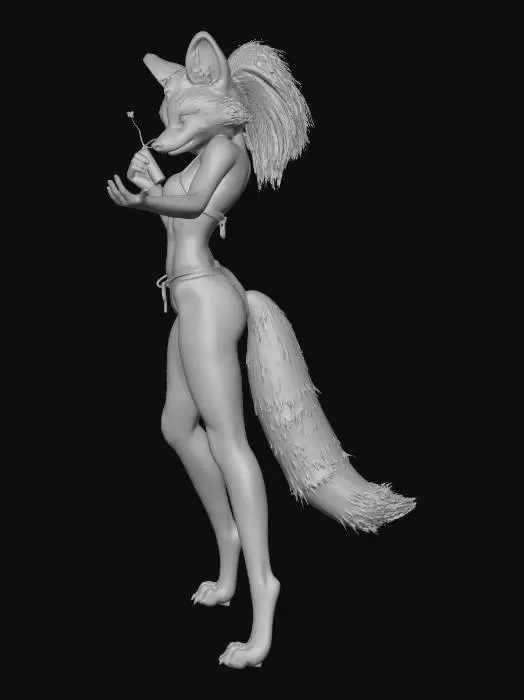 3D model for attractive strong female creature with a While E. Coyote head.
in a bikini
with a stick of dynamite