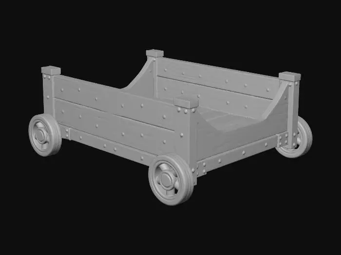 3D model for Rustic Wooden Wagon