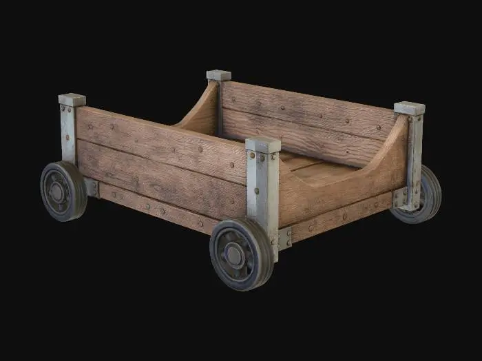 3D model for Rustic Wooden Wagon