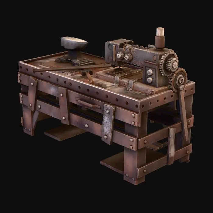 3D model for Rusty Metalworking Bench