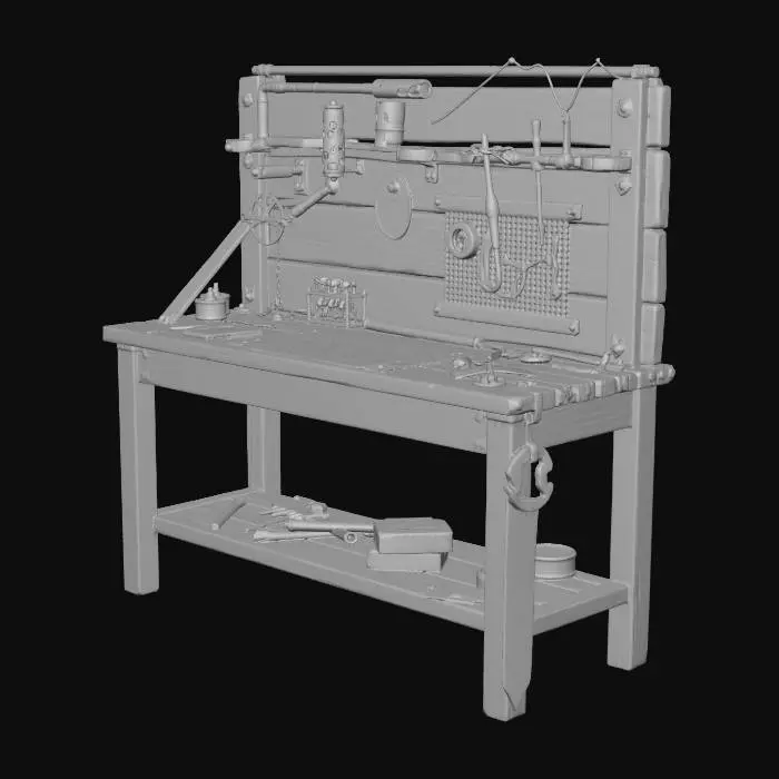 3D model for Weathered Woodworking Bench