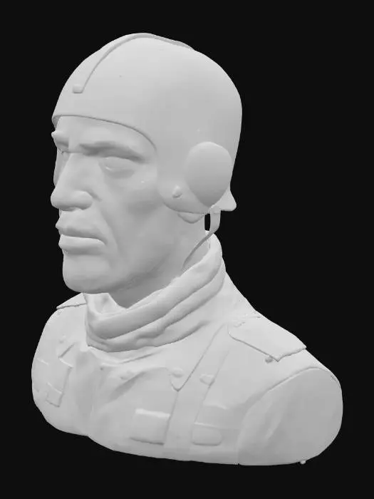 3D model for use the picture to create an image of a world war one pilot bust