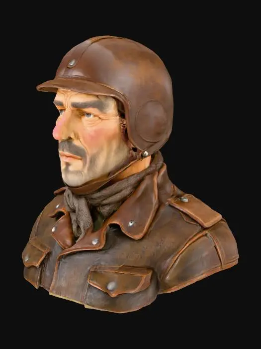 3D model for use the picture to create an image of a world war one pilot bust