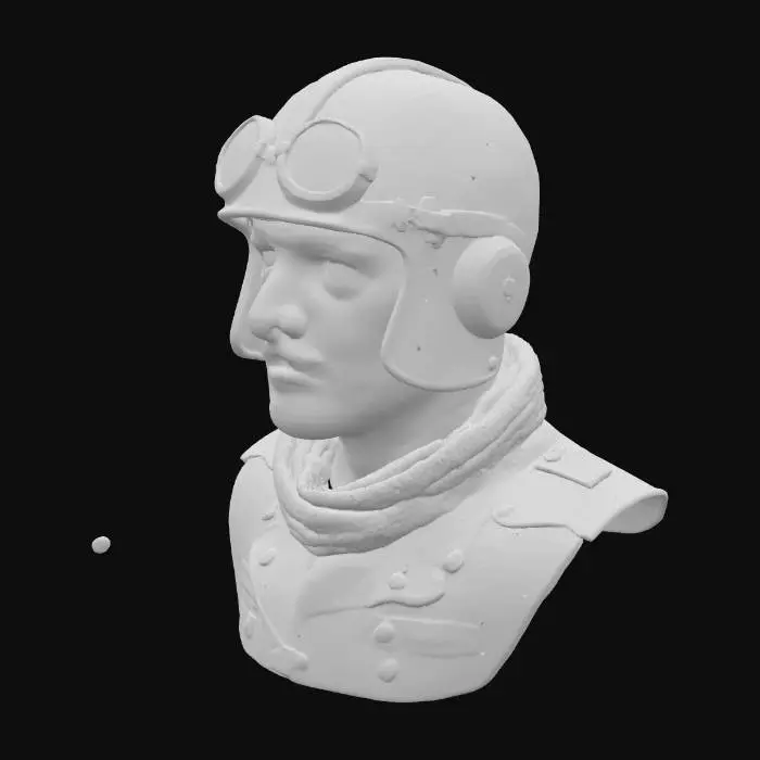3D model for use the picture to create an image of a world war one pilot bust