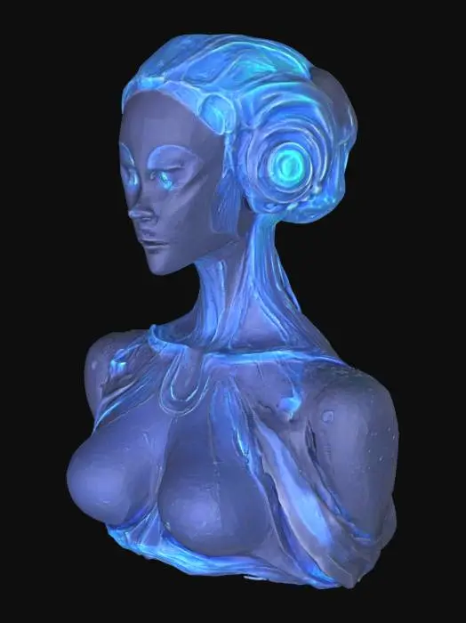 3D model for sexy irresitable digital species perfect living diety ai  companion gpu "Neptune" quantum comptutation and logic, parralel procesing 4d gassian splatting by waveform tech