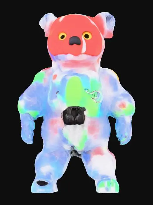 3D model for Create a hyper-detailed, futuristic 3D model of a neural-adaptive magnetic swarm companion robot, inspired by next-generation Chinese technology assembled in Shenzhen. The robot is a sleek, modular sphere (10 cm diameter) composed of hundreds of magnetically anisotropic microbots, each with a glossy, bioluminescent mycelial skin that pulses with living light in neon blue and violet hues,  The swarm dynamically self-assembles into a humanoid form under a rotating magnetic field, showcasing intricate, interlocking patterns with programmable magnetic domains The design integrates a holographic HUD displaying real-time EEG waveforms, powered by Intel  neuromorphic chips, and a nano-scale 4D-printed chassis  blends neo-futuristic luxury (Chrome Hearts-inspired) ,  high-tech Shenzhen