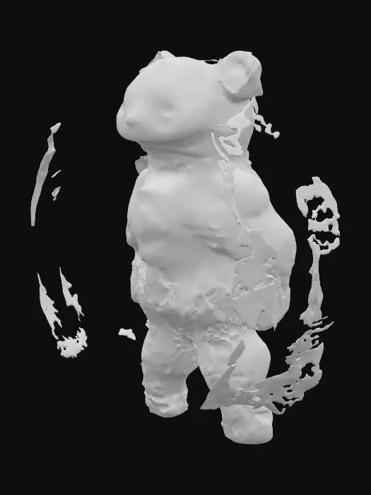 3D model for Create a hyper-detailed, futuristic 3D model of a neural-adaptive magnetic swarm companion robot, inspired by next-generation Chinese technology assembled in Shenzhen. The robot is a sleek, modular sphere (10 cm diameter) composed of hundreds of magnetically anisotropic microbots, each with a glossy, bioluminescent mycelial skin that pulses with living light in neon blue and violet hues,  The swarm dynamically self-assembles into a humanoid form under a rotating magnetic field, showcasing intricate, interlocking patterns with programmable magnetic domains The design integrates a holographic HUD displaying real-time EEG waveforms, powered by Intel  neuromorphic chips, and a nano-scale 4D-printed chassis  blends neo-futuristic luxury (Chrome Hearts-inspired) ,  high-tech Shenzhen