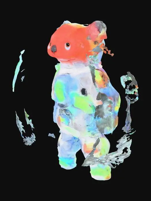 3D model for Create a hyper-detailed, futuristic 3D model of a neural-adaptive magnetic swarm companion robot, inspired by next-generation Chinese technology assembled in Shenzhen. The robot is a sleek, modular sphere (10 cm diameter) composed of hundreds of magnetically anisotropic microbots, each with a glossy, bioluminescent mycelial skin that pulses with living light in neon blue and violet hues,  The swarm dynamically self-assembles into a humanoid form under a rotating magnetic field, showcasing intricate, interlocking patterns with programmable magnetic domains The design integrates a holographic HUD displaying real-time EEG waveforms, powered by Intel  neuromorphic chips, and a nano-scale 4D-printed chassis  blends neo-futuristic luxury (Chrome Hearts-inspired) ,  high-tech Shenzhen